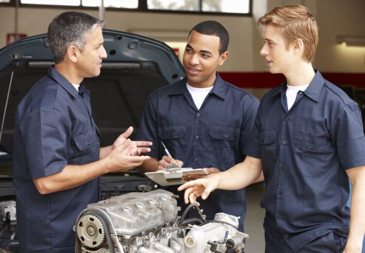 Mechanics in Shop with Tool and Equipment Insurance in Massapequa